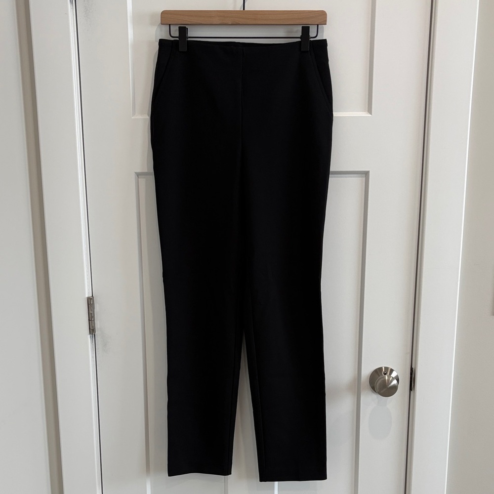 Rachel Zoe Black Straight-Leg Pants with Clean Waistband